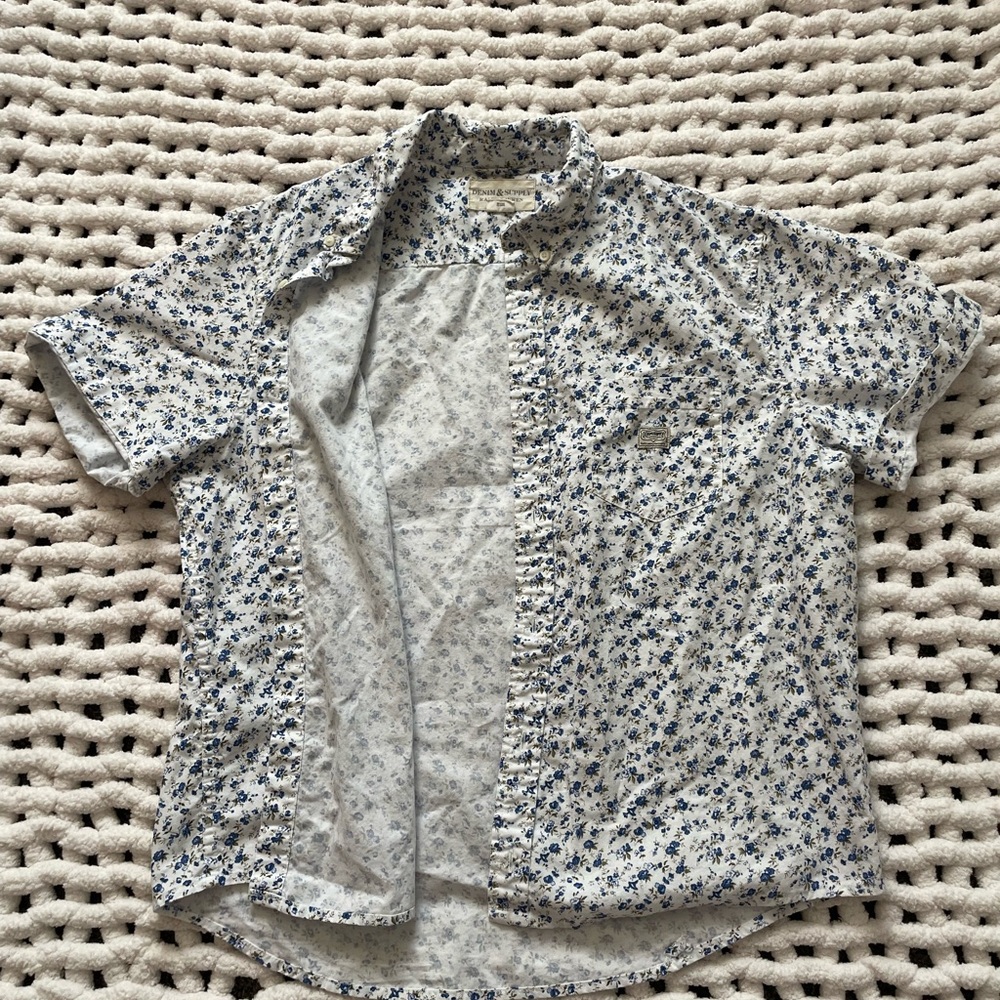 Denim & Supply Ralph Lauren Blue Floral Shirt